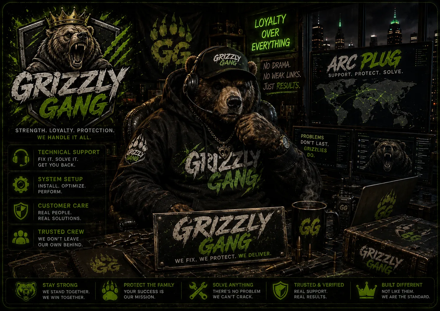 Grizzly Gang, Arc Plug technical support
